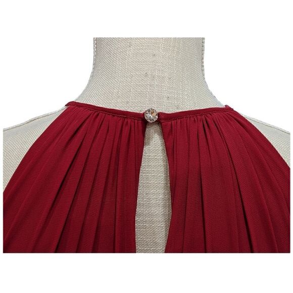 AZAZIE Bonnie Bridesmaid Red Chiffon Dress Size C - Picture 8 of 10